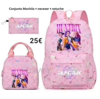 Conjunto mochila, neceser y estuche Huntrix