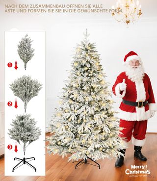 Árbol de Navidad Nevado Dewur 210cm con LED