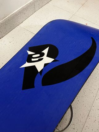 Tabla de Snowboard Azul con Fijaciones