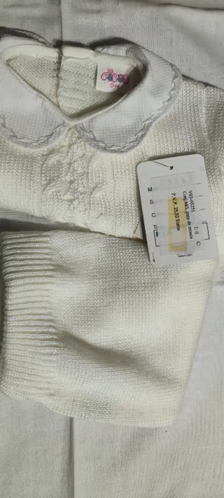 Conjunto primera puesta blanco unisex, con etiquet