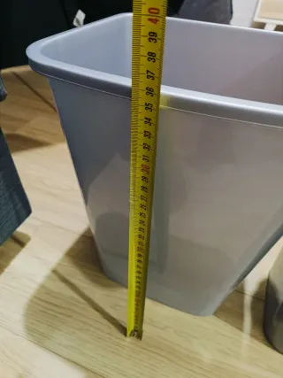 Set 3 Papeleras Plástico Gris