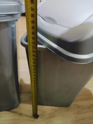 Set 3 Papeleras Plástico Gris