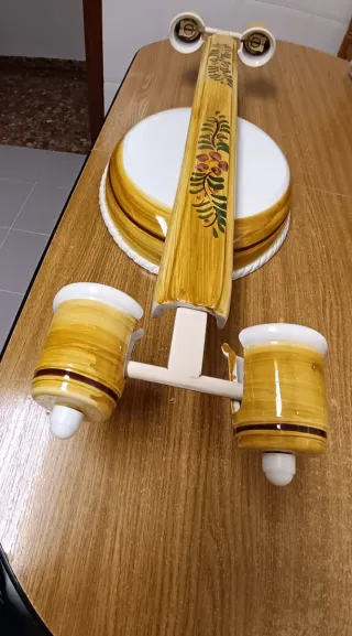 Lámpara de techo fluorescente cerámica floral