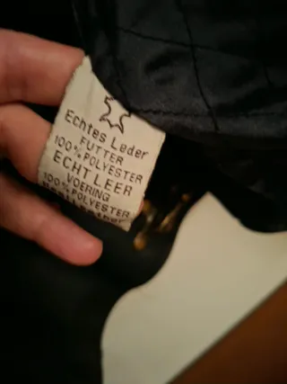 Giubbotto in Pelle Vintage Stile Pompiere