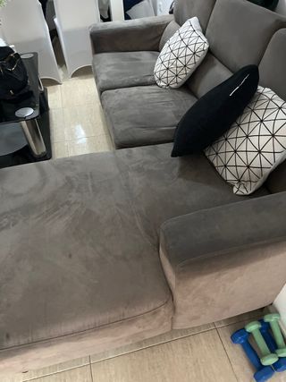 Sofá modular marrón y negro