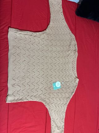 Jersey calado beige talla única