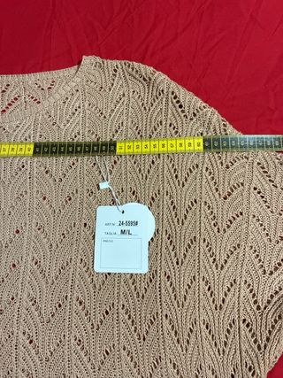 Jersey calado beige talla única