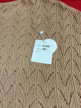 Jersey calado beige talla única