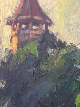 Cuadro J. Baró Óleo Paisaje Urbano