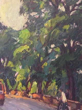 Cuadro J. Baró Óleo Paisaje Urbano