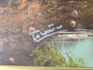 Grande Quadro con Opera su Tela Vintage