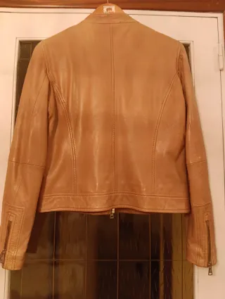 Cazadora Piel Massimo Dutti Camel Talla 40 Unisex