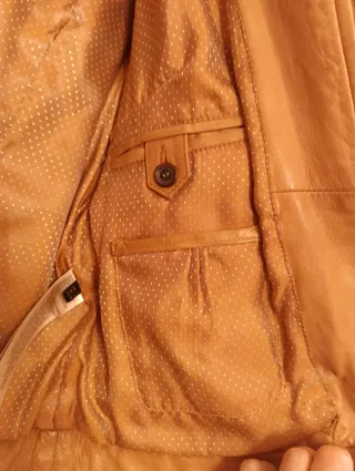 Cazadora Piel Massimo Dutti Camel Talla 40 Unisex