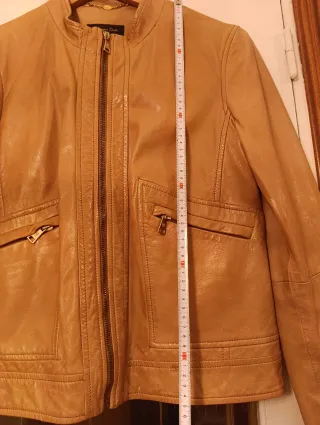 Cazadora Piel Massimo Dutti Camel Talla 40 Unisex