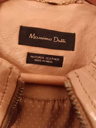 Cazadora Piel Massimo Dutti Camel Talla 40 Unisex