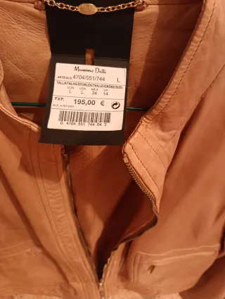 Cazadora Piel Massimo Dutti Camel Talla 40 Unisex