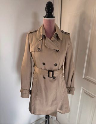 Abrigo Mango Beige Mujer