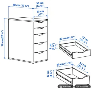 Mesa escritorio i cajonera