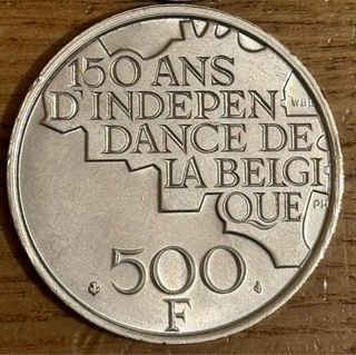 Belgica 500 Francos 1980 Plata 0.510
