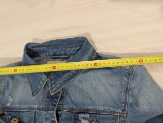 Giacca denim donna corta S vintage Y2K strappi new