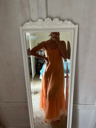 Vestido largo Zara naranja