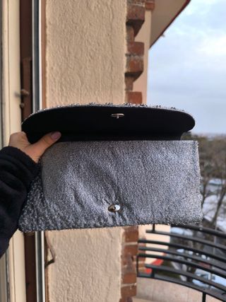 Bolso de fiesta plateado y dorado