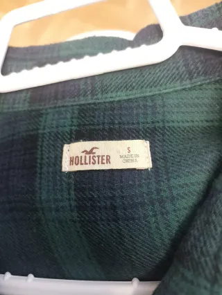 Camisa Hollister cuadros verde y negro Talla S