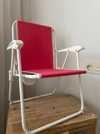 Sedia da spiaggia per bambini rosa e bianca