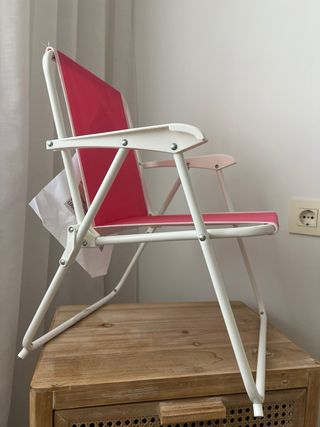 Sedia da spiaggia per bambini rosa e bianca