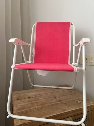 Sedia da spiaggia per bambini rosa e bianca