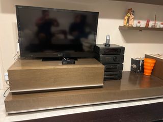 Mueble TV bajo con módulo cajonera independiente
