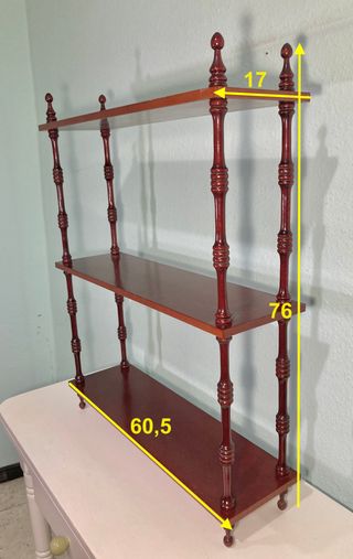 Estantería de madera caoba