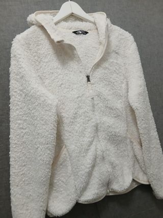 the north face pile zip girls size L 14-16y white