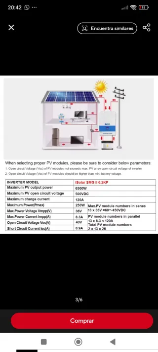 Inversor Solar Híbrido EASUN 6.2kW