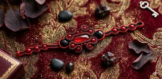 Pulsera Brazalete Rojo y Negro