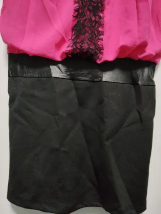 Vestido TM fucsia y negro talla M