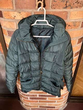 Abrigo acolchado verde mujer