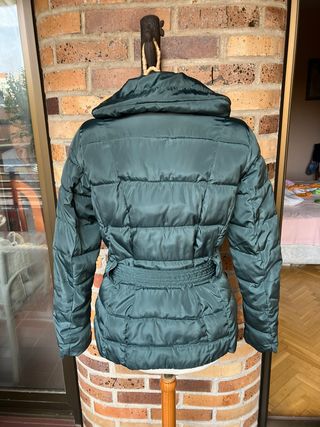 Abrigo acolchado verde mujer