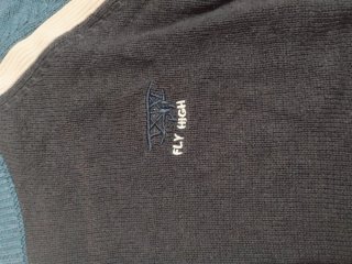 Jersey fino hombre azul y blanco