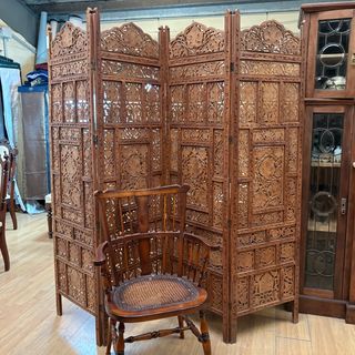 Biombo Madera Tropical Tallado