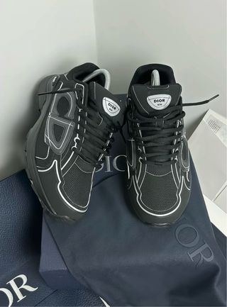 Dior B30 Zapatillas Negras y Plateadas (Mira desc)