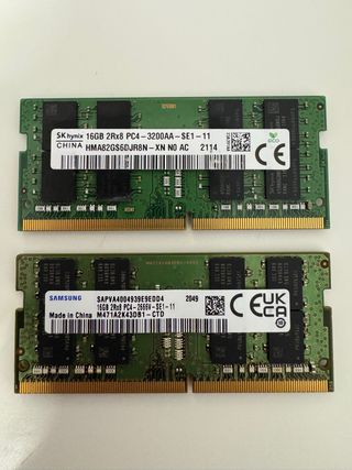 2x 16GB DDR4 RAM SK hynix Samsung