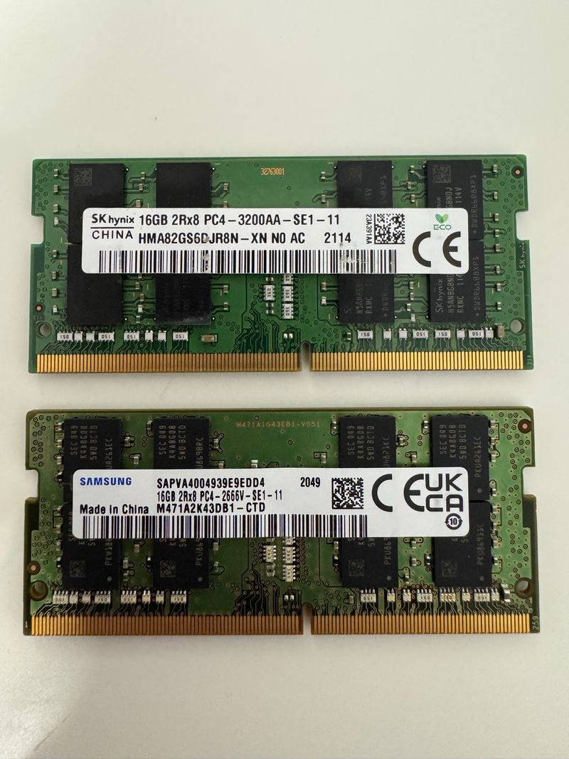 2x 16GB DDR4 RAM SK hynix Samsung