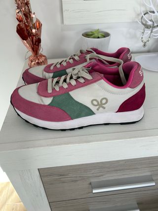 Zapatillas Silbon Mujer Rosa y Blanco