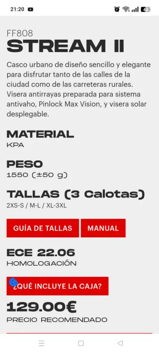 Casco Moto LS2 Stream II Blanco