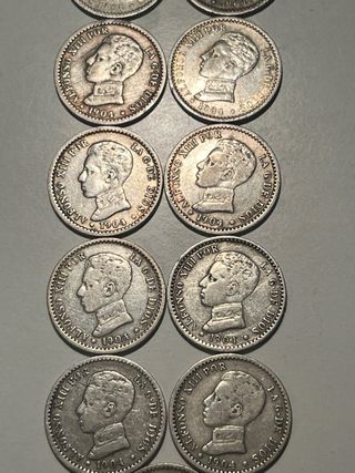 Monedas Alfonso XIII 1904 Lote de XIII monedas