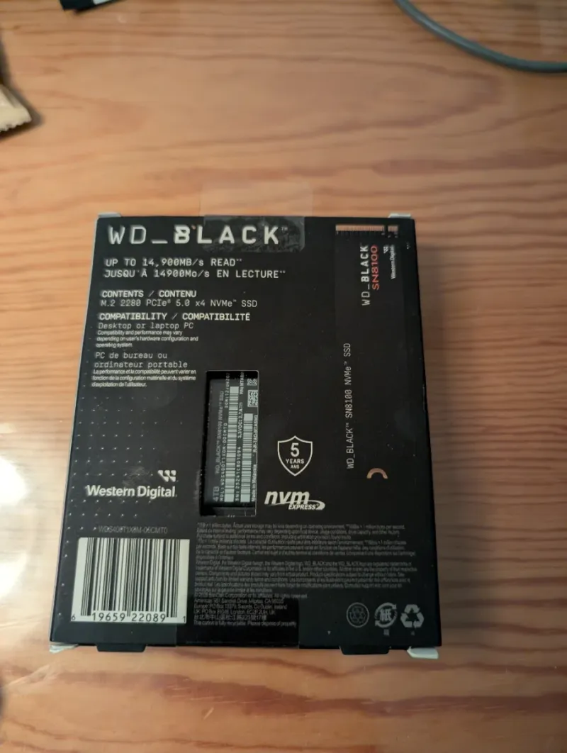 WD_Black SN8100 4TB SSD PCIe 5.0 NVMe afbeelding 2