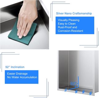 Nicho-cajón de pared de acero para baño 60x30x10cm