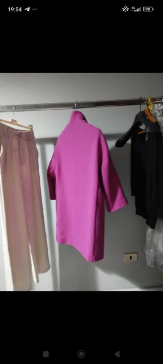 Cappotto Annie P fucsia 75% lana tg. 42 veste  S