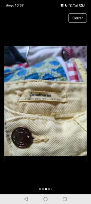 Shorts Zara Amarillo Talla 34